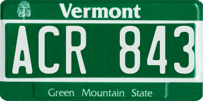 VT license plate ACR843