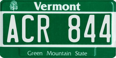 VT license plate ACR844