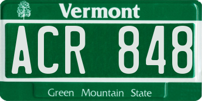 VT license plate ACR848