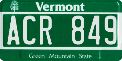 VT license plate ACR849