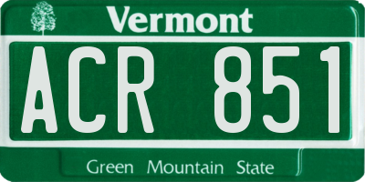 VT license plate ACR851