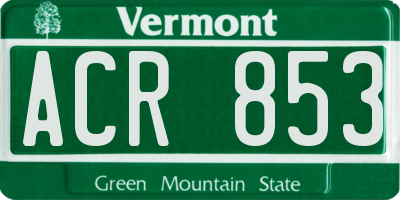 VT license plate ACR853