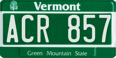 VT license plate ACR857