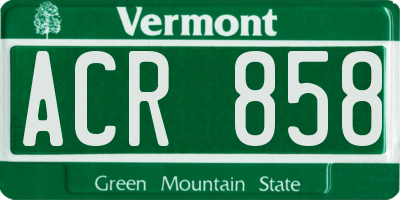 VT license plate ACR858
