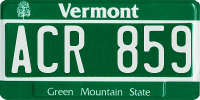 VT license plate ACR859