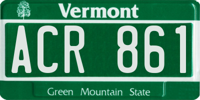 VT license plate ACR861