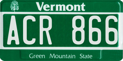 VT license plate ACR866