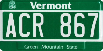 VT license plate ACR867