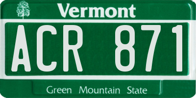 VT license plate ACR871