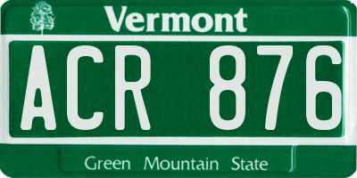VT license plate ACR876