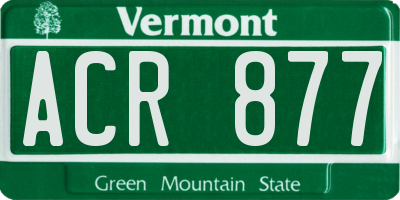 VT license plate ACR877