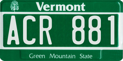 VT license plate ACR881