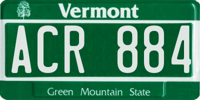 VT license plate ACR884