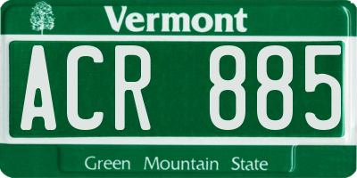VT license plate ACR885