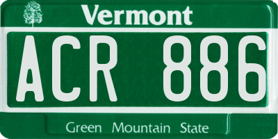 VT license plate ACR886