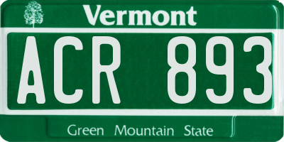 VT license plate ACR893