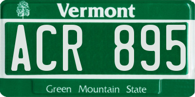 VT license plate ACR895