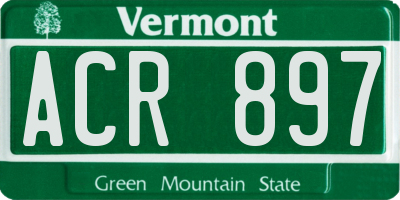 VT license plate ACR897