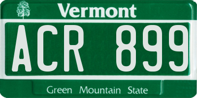 VT license plate ACR899