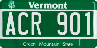 VT license plate ACR901