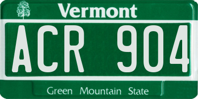 VT license plate ACR904