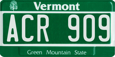 VT license plate ACR909