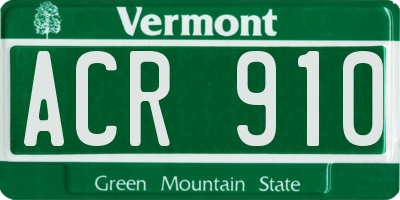 VT license plate ACR910