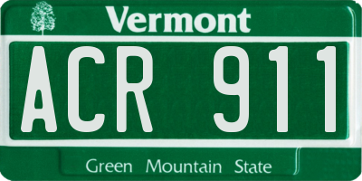 VT license plate ACR911