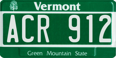 VT license plate ACR912