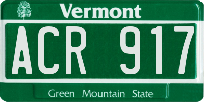 VT license plate ACR917