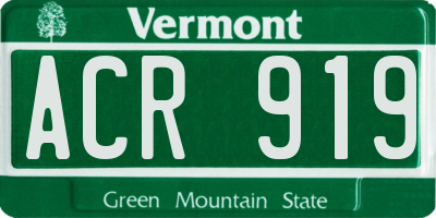 VT license plate ACR919