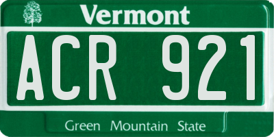 VT license plate ACR921