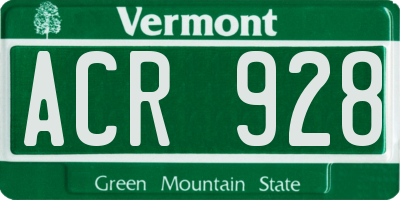 VT license plate ACR928