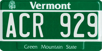 VT license plate ACR929