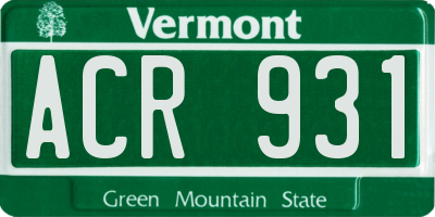 VT license plate ACR931