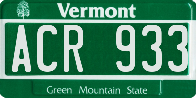 VT license plate ACR933