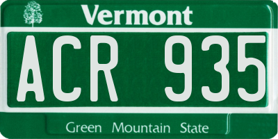 VT license plate ACR935
