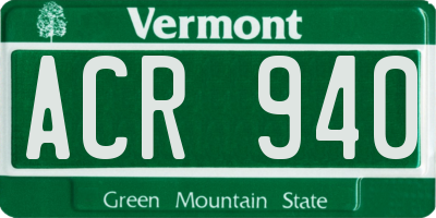 VT license plate ACR940