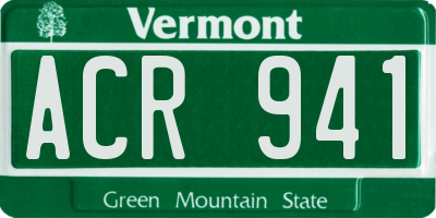 VT license plate ACR941