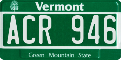 VT license plate ACR946