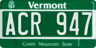 VT license plate ACR947