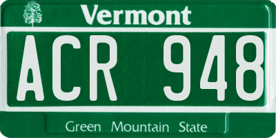 VT license plate ACR948