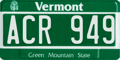 VT license plate ACR949