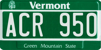 VT license plate ACR950