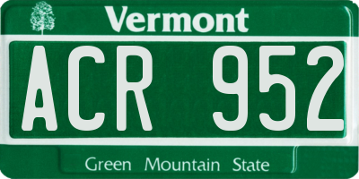 VT license plate ACR952
