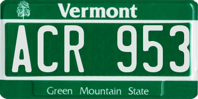 VT license plate ACR953
