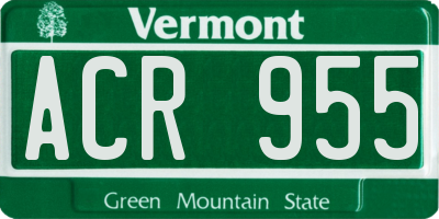 VT license plate ACR955