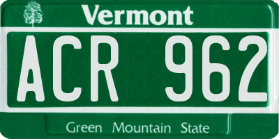 VT license plate ACR962
