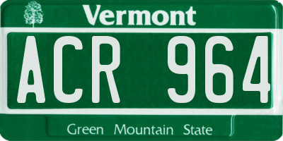 VT license plate ACR964