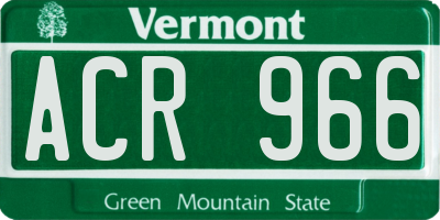 VT license plate ACR966